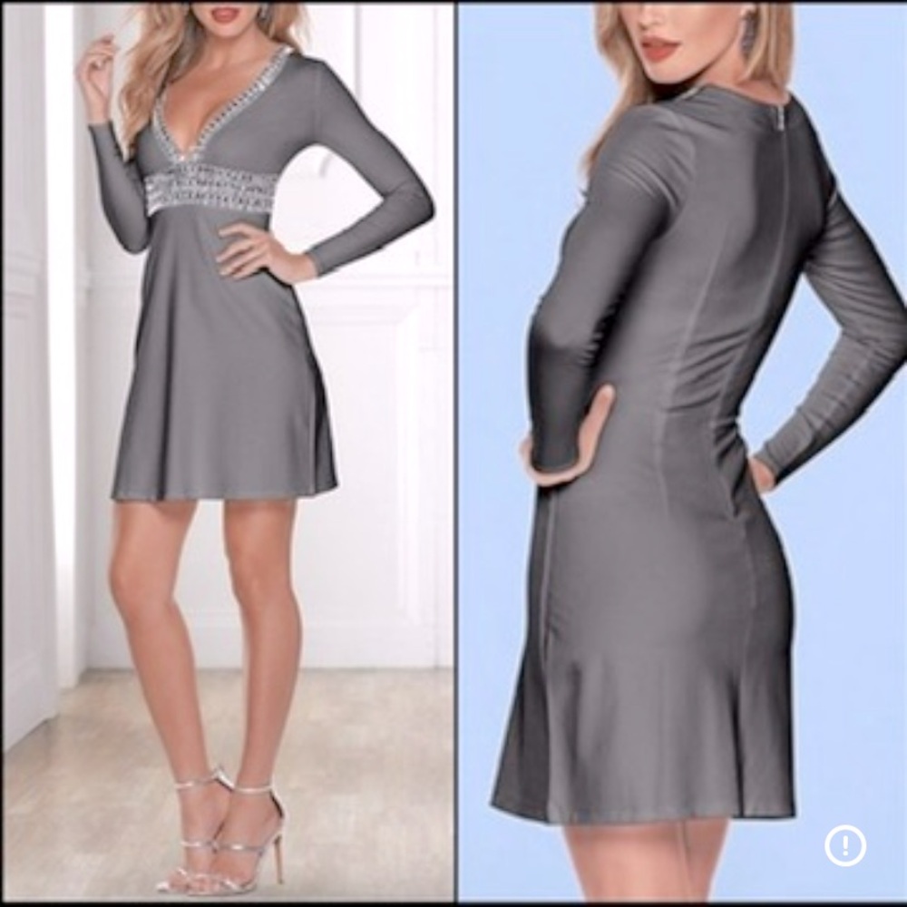 Venus Diamond Jewel Embellished Formal Party Cocktail Dress